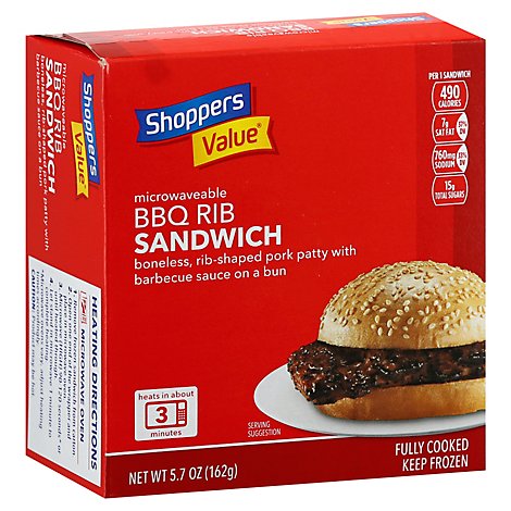 Shopvalue Sandwich Bbq Ribs - 5.7  OZ