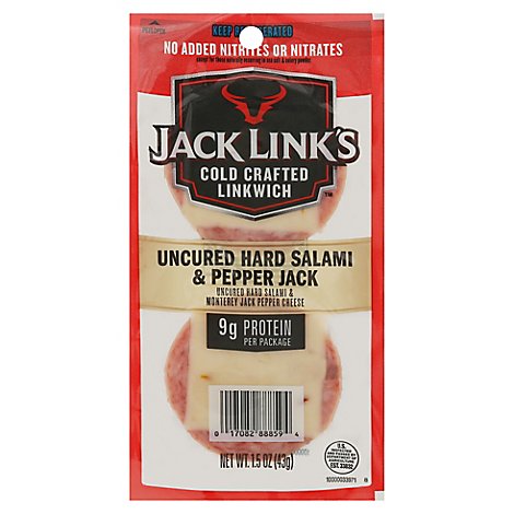 Jack Links Beef And Pork Hard Salami And Pepper Jack Cheese - 1.5 OZ