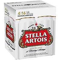 Stella Artois Premium Lager Beer Cans - 4-16 Fl. Oz. - Image 1