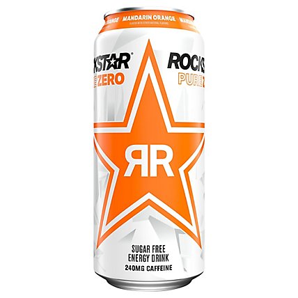 Rockstar Pure Zero Energy Drink Mandarin Orange - 16 FZ - Image 3