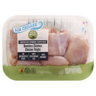 Open Nature Chicken Thighs Boneless Skinless Air Chilled - 1.00 Lb