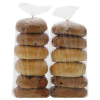 In-store Bakery Plain Cinnamon Raisin Blueberry Variety Dozen Bagels - EA - Image 1