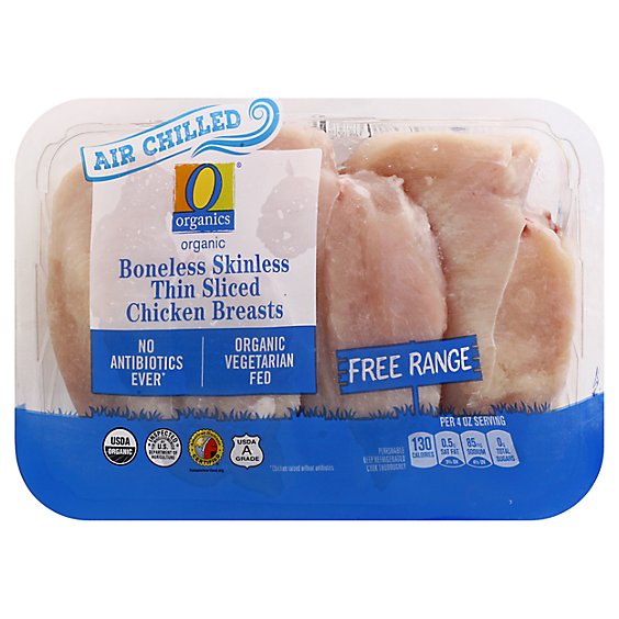 O Organics Organics Chicken Breast Thin Sliced Boneless Skinless Air Chill - 1.00 Lb