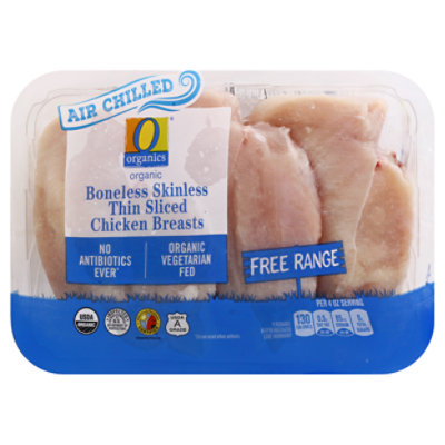 O Organics Organic Chicken Breast Thin Sliced Boneless Skinless Air Chill -  1.50 Lb - Pavilions