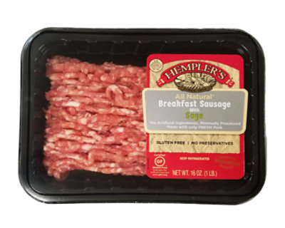 Hemplers Ground Breakfast Sausage With Sage - 16 OZ