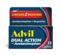 Advil Dual Action Pain Reliever With Acetaminophen - 18 Count