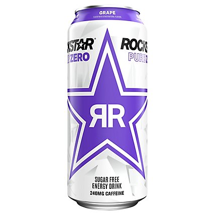 Rockstar Pure Zero Energy Drink Grape - 16 FZ - Image 3