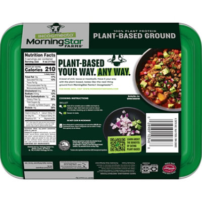 MorningStar Farms Incogmeato Meatless Ground Beef Vegan PlantBased Protein Original - 12 Oz - Image 7