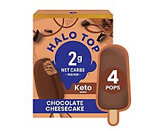 Halo Top Keto Chocolate Cheesecake Frozen Dessert Pops Summer Frozen Desserts - 4 Count