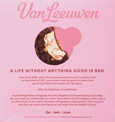 Vanleeuwen Raspberry Cheesecake Bar - 10 OZ - Image 6