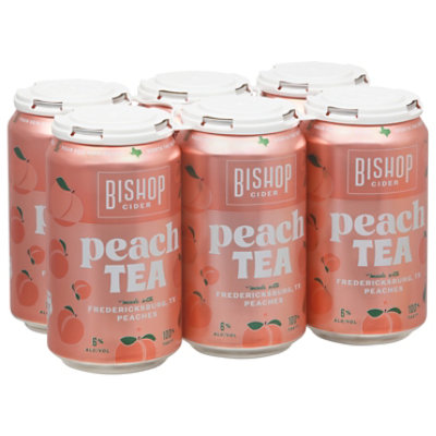 Bishop Cider Peach Tea Cans - 6-12 Fl. Oz. - Image 1