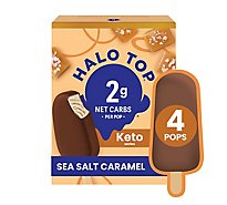 Halo Top Keto Sea Salt Caramel Frozen Dessert Pops For Summer - 4 Count