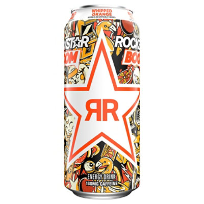 Rockstar Energy Drinks Refreshing Boom Whipped Orange Flavor 16 Oz