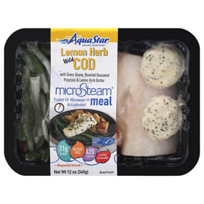 Aqua Star Lemon Herb Wild Cod Microsteam Meal - 12 OZ