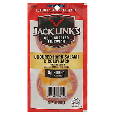 Jack Links Beef And Pork Hard Salami And Colby Jack Cheese - 1.5 OZ