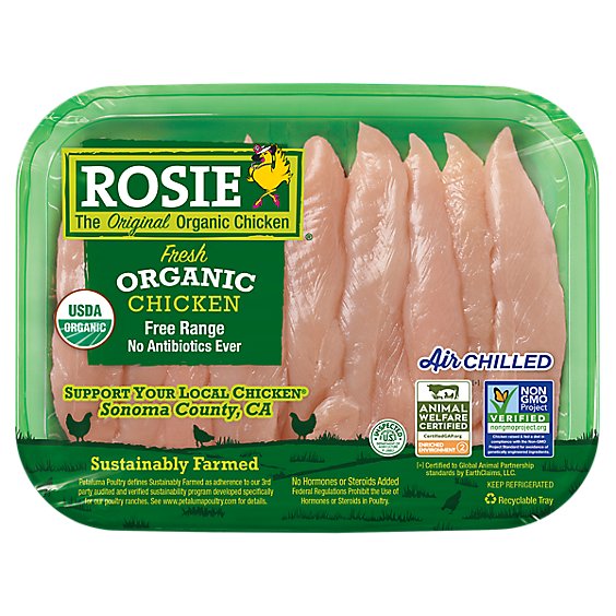 Rosie Organic Chicken Breast Tenders Air Chilled - 1 Lb