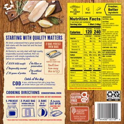 Gortons Simply Bake Garlic Butter Cod - 9 OZ - Image 6