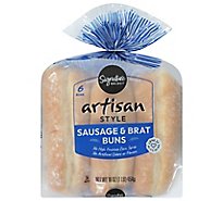 Signature Select Buns Sausage & Brat Artisan Style 6ct - 16 OZ