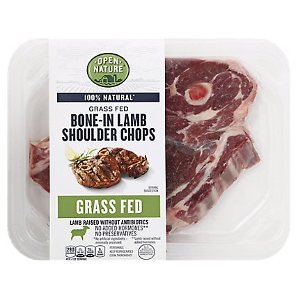 Open Nature Lamb Shoulder Chop Bone In - 1 Lb - shaws Open Nature Lamb Shoulder Chop Bone In - 1 Lb - shaws