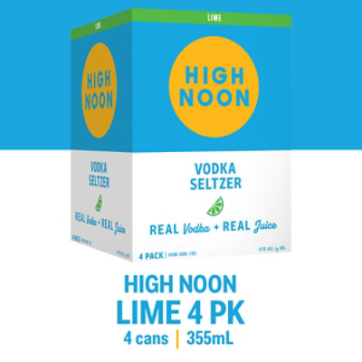 High Noon Lime Vodka Hard Seltzer Single Serve Cans - 4-355 Ml