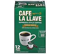 Cafe La Llave Regular Ground Coffee Pods - 12 CT