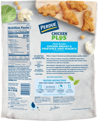 PERDUE CHICKEN PLUS Chicken Breast and Vegetable Dino Nuggets  Frozen Fully Cooked - 22 Oz - Image 6