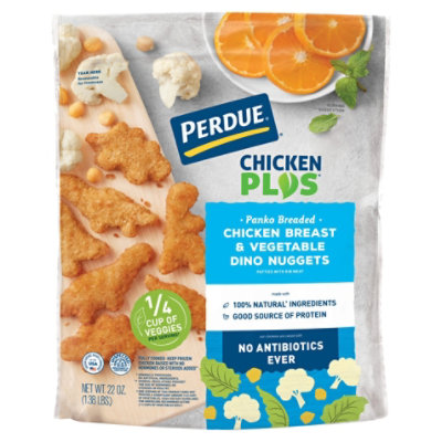 PERDUE CHICKEN PLUS Chicken Breast and Vegetable Dino Nuggets  Frozen Fully Cooked - 22 Oz - Image 1