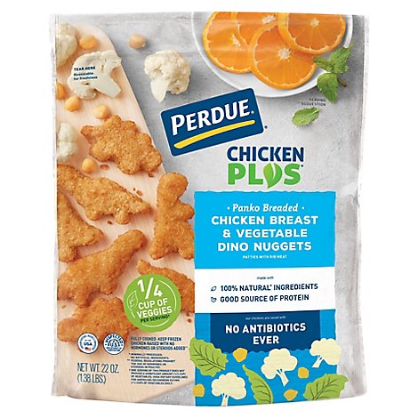 PERDUE Chicken Plus Chicken Breast Vegetable Dino Nuggets- 22 Oz
