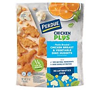 PERDUE Chicken Plus Frozen Fully Cooked Chicken Breast Vegetable Dino Nuggets - 22 Oz