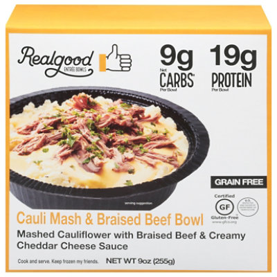 Realgood Creamy Mashed Cauliflower & Braised Beef Bowl - 9 OZ - Image 3