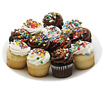 Decorated Bettercreme Cupcakes White/choc 12 Count - EA