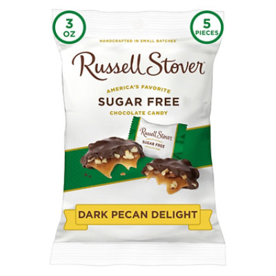 Russell Stover Chocolate Candy Sugar Free Pecan Delight Dark - 3 Oz