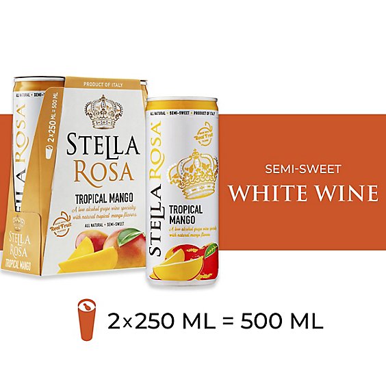 Stella Rosa Tropical Mango Semi Sweet White Wine - 2-250 Ml