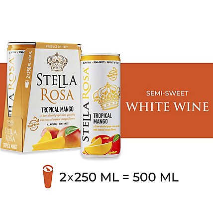 Stella Rosa Tropical Mango Semi Sweet White Wine - 2-250 Ml - Image 1