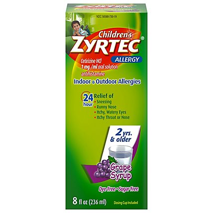 Zyrtec Sugar Free Grape Childrens Allergy Liquid - 8 FZ - Image 2