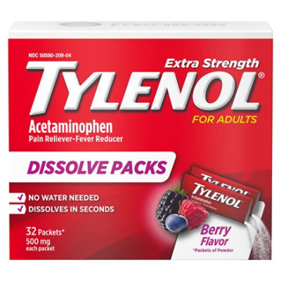 Tylenol Powder Pack Berry - 32 CT