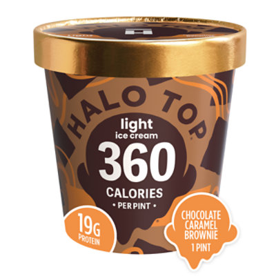 Halo Top Chocolate Caramel Brownie Light Ice Cream Frozen Dessert For Summer - 16 Fl. Oz. - Image 1