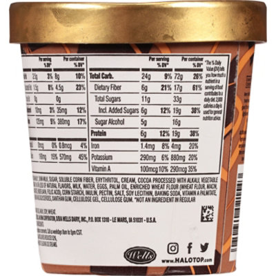 Halo Top Chocolate Caramel Brownie Light Ice Cream Pint - 16 Fl. Oz. - Image 3