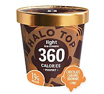 Halo Top Chocolate Caramel Brownie Light Ice Cream Frozen Dessert For Summer - 16 Fl. Oz.