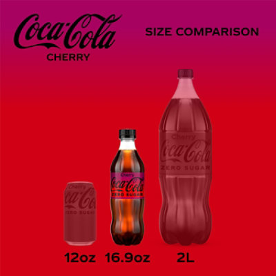 Coca-Cola Cherry Zero Sugar Soda Bottles - 6-16.9 Fl. Oz. - Image 2