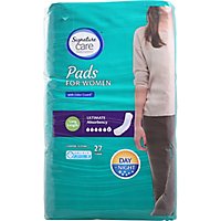 Signature Care Ultimate Absorbency Long Length Bladder Control Pads For Women - 27 Count - Image 2