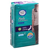 Signature Care Ultimate Absorbency Long Length Bladder Control Pads For Women - 27 Count - Image 1