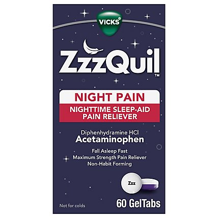 Vicks Zzzquil Night Pain Sleep Aid Gel Tabs - 60 CT - Image 3