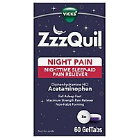 Vicks Zzzquil Night Pain Sleep Aid Gel Tabs - 60 CT - Image 1