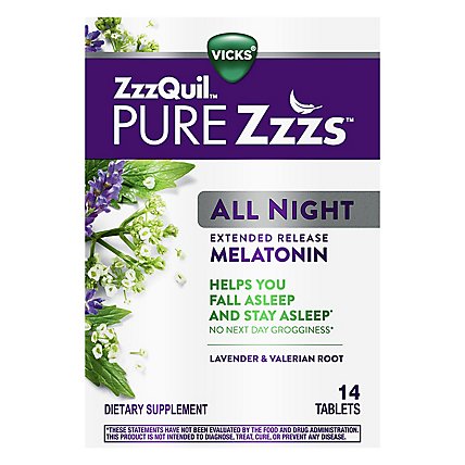 Vicks Zzzquil Pure Zzzs All Night Tablets - 14 CT - Image 3