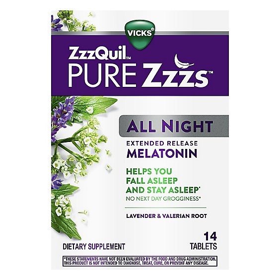 Vicks Zzzquil Pure Zzzs All Night Tablets - 14 CT