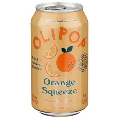 OLIPOP Orange Squeeze Prebiotic Soda Can - 12 Fl. Oz. - Image 2