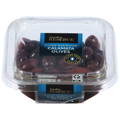 Signature Reserve Olives Calamata Pitted Marinated - 7 OZ