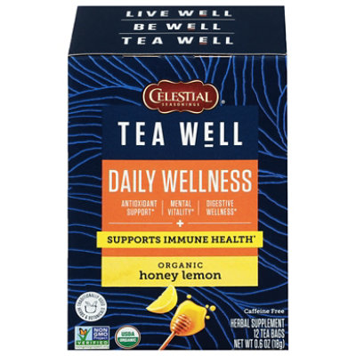 Celestial Seasonings Teawell Organic Honey Lemon Tea - 12 Count - Image 1