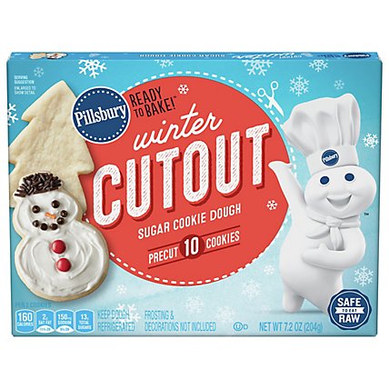 Pillsbury Ready To Bake Winter Cut Out Sugar Cookies - 7.2 OZ - Image 1